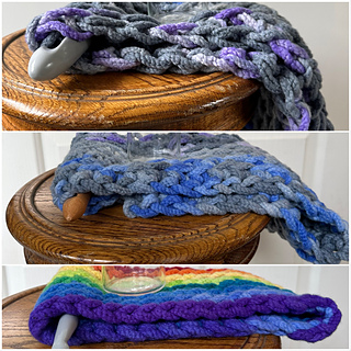 Comparing the drape the cowl made with 25mm hook, 20mm hook, 15mm hook.