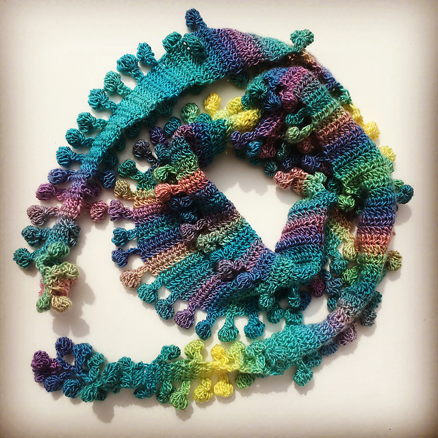 pom pom yarn scarf pattern