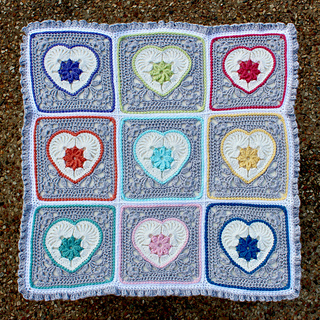 Free Crochet Pattern: Hearts in Bloom Blanket (US Terms)