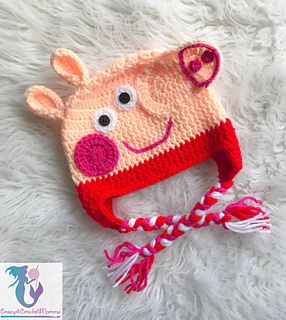 Peppa pig crochet hat Clearance