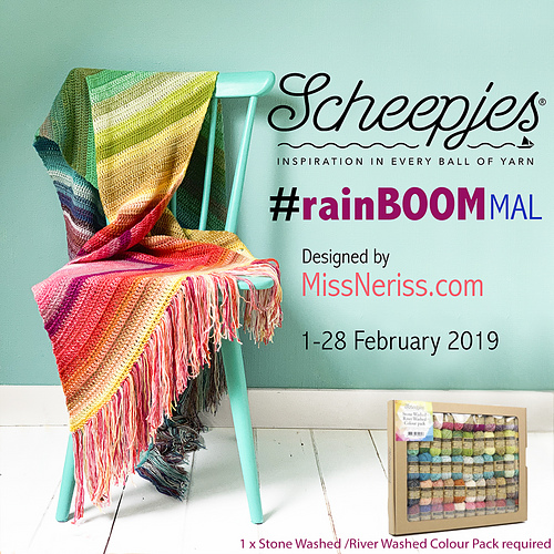 Ravelry patroon: RainBOOM! Wrap