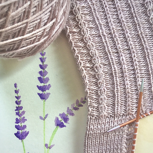 Quality Knitted Chain Pattern Soft Socks Lavender main image 1