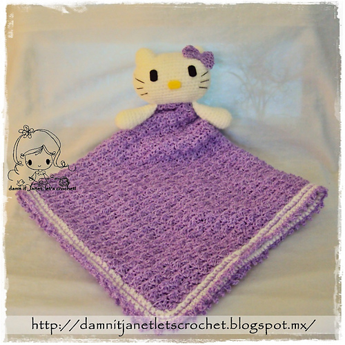 Ravelry Hello Kitty Security Blanket pattern by Carrillo