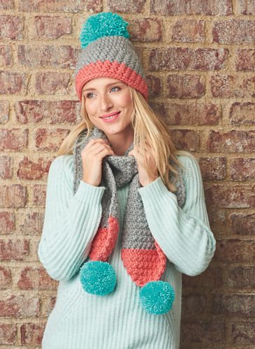 Ravelry: Pom pom hat and scarf pattern by Lucy Djevdet