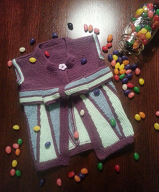 Ravelry Jelly Beans Baby Cardigan Vest pattern by Lissa Snyder