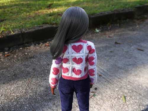 Hearts Cardigan for SD bjd