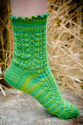 Herringbone Lace Sokker - Leslie Verts