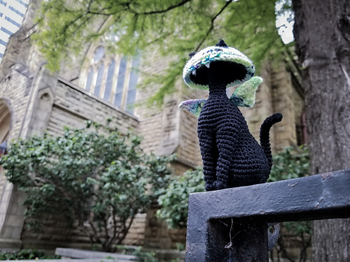 Kitty Cap Mushroom Fae - Fantasi-katt Ferndyr (eller Fantasi-katt Faerie) - Mushroom Fables Crochet