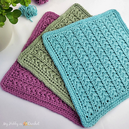 Textured Star Stitch Dishcloth