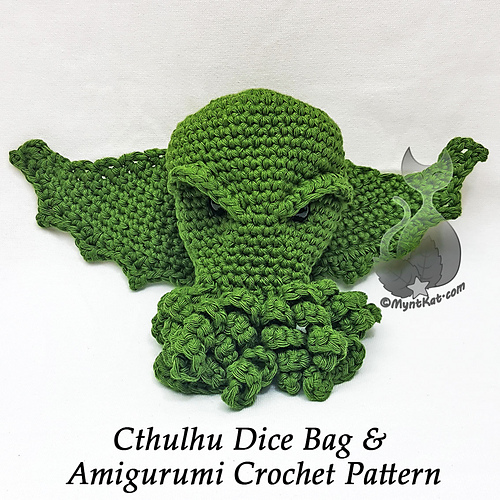 Ravelry Cthulhu Dice Bag / Amigurumi pattern by MyntKat