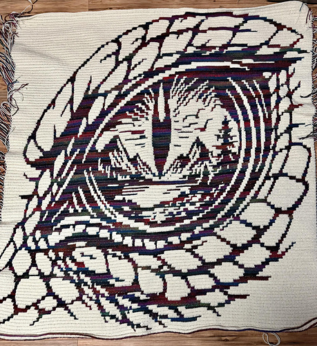 Dragon Sight mosaic crochet blanket