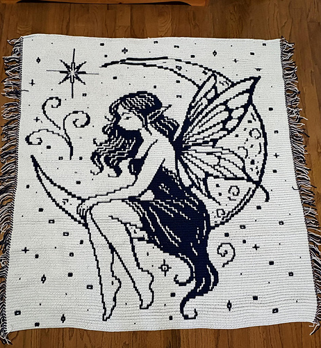 Moon Fairy mosaic crochet blanket