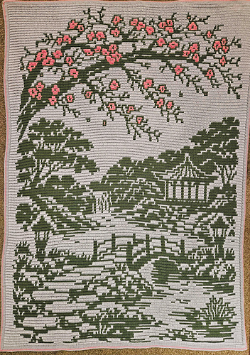 Japanese Garden mosaic blanket
