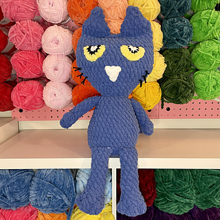 22" tall, made using Bernat Blanket Extra