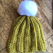 Crocheted Rib Pompom Hat pattern 
