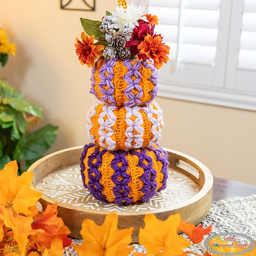 Diamond Puff Pumpkin Trio