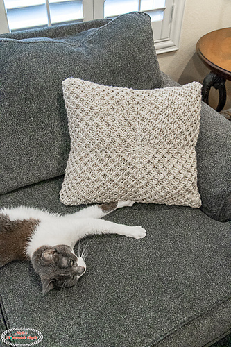 Waffle Granny Square Pillow photo 4
