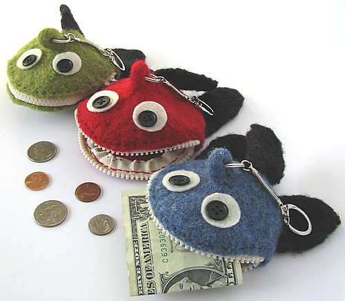 Coin Pocket - Monster Fish (Knit)