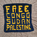 Free Congo Sudan Palestine Protest Tapestry pattern