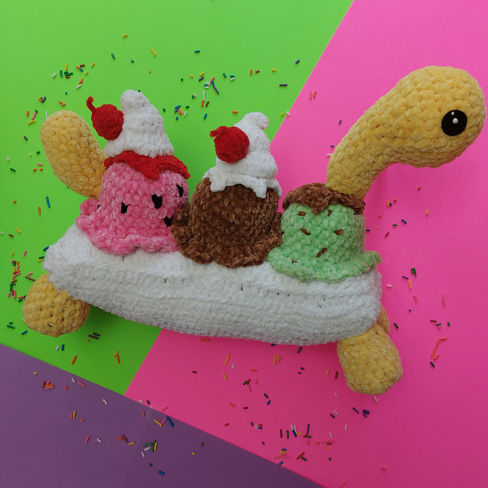Bananasaurus Ice Cream Amigurumi Crochet Pattern