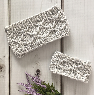 Mommy and 0-3 Months Baby Sizes using Bernat Softee Chunky in Grey Ragg