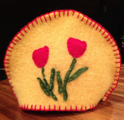 Felted Tea Cozy with Heart photo 2