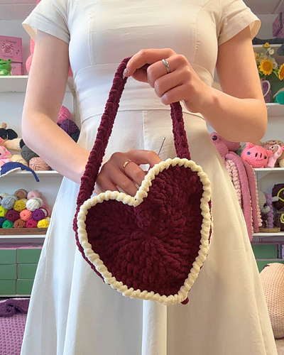 Crochet Heart Bag