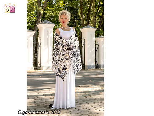 Crochet Modern Irish openwork shawl “September” - Olga  Starostina