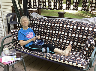 Beautiful weather on 8/26/25 - knit outside!