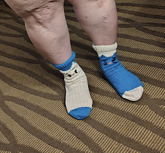 Janice likes them, but I can see they don’t have enough negative ease. She says they are comfortable, so that’s great. 