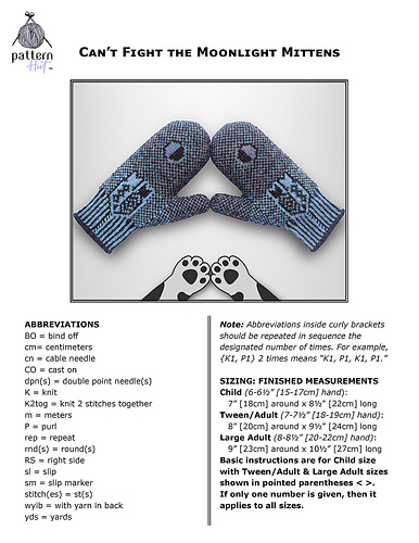 Ravelry: Can't Fight the Moonlight Mittens pattern by Pat Hut