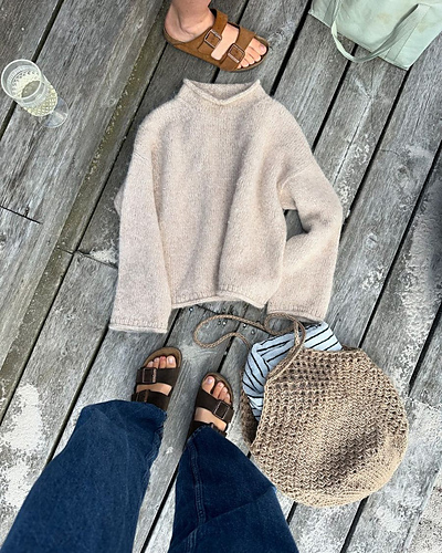 <H>TAM CLOUD CREW KNIT ニット M OVY Clouds & Trees Embroidered Oversized Sweater Hippie Nature Knit