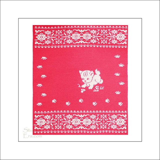 Ravelry Playful Kitten Baby Blanket pattern by Petra Foubister