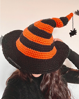 School of Illusion Crochet Witch Hat, design and pattern by @pickyknots