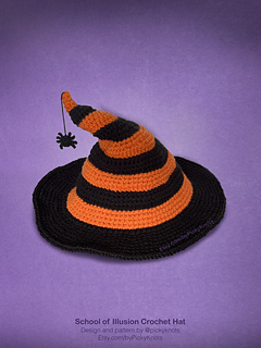 School of Illusion Crochet Witch Hat, design and pattern by @pickyknots