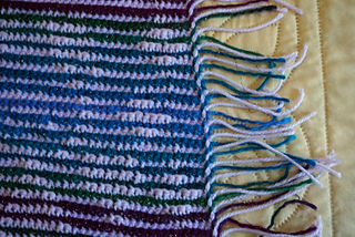 WIP - back of blanket, notice end stitch