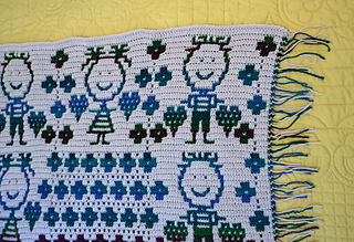 WIP - top of blanket, notice 1st stitch on right side of row
