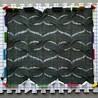 1st panel, washed and blocked to measurements.