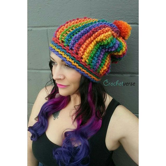 tunisian crochet slouchy hat pattern