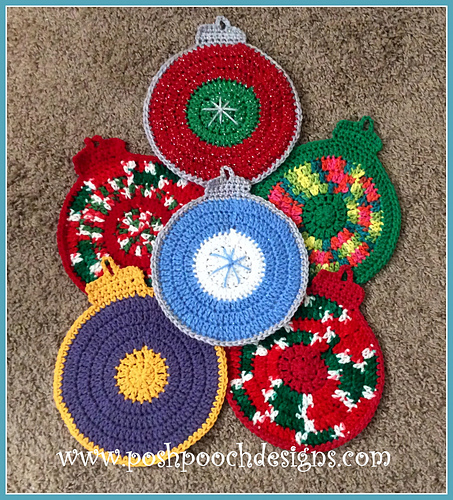 Holiday Ornament Washcloth and Hot pad photo 1