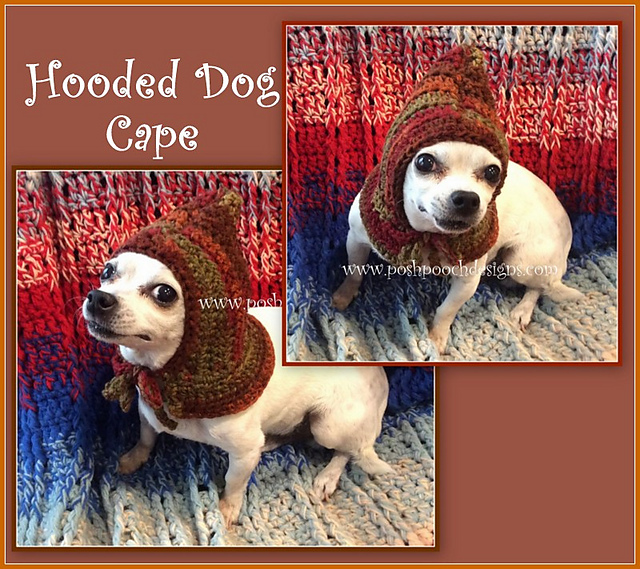 Ravelry Hooded Dog Cape pattern by Sara Sach