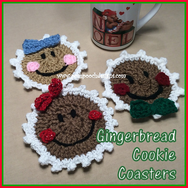 Ravelry Christmas Gingerbread Coasters pattern by Sara Sach
