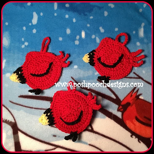 85 Free Patterns For Crochet Birds 37 Cardinal Ornament Free Crochet Pattern