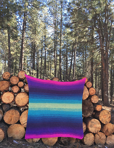 Let It Fly blanket made with 4 cakes of Mandala yarn, 39 by 39 inches