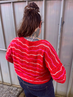 size 5, back view, showing the generous drop shoulder construction