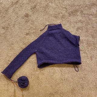 Left Sleeve ready for ribbing