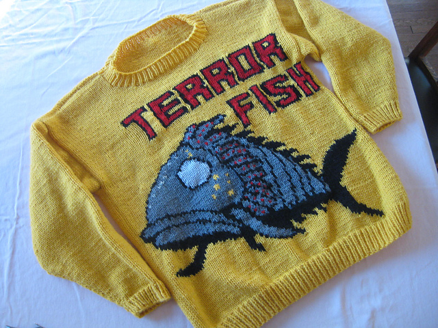 fish in a sweater