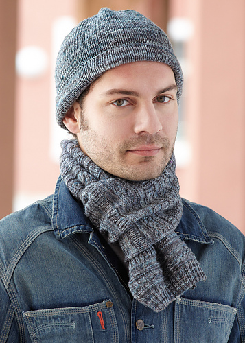 7264 Hat and Scarf, REGIA Extra Twist Merino Color, Col 09331 marmor spray