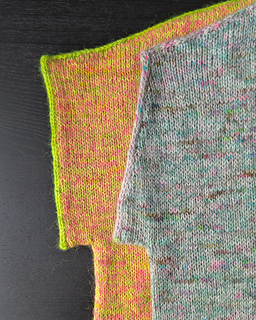View A Classic Sleeve (pink/lime) | View B Angled Sleeve (grey/blue/green)