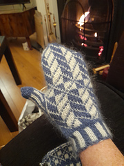 St Andrew's Mitt in AnnField Farm Mohair DK